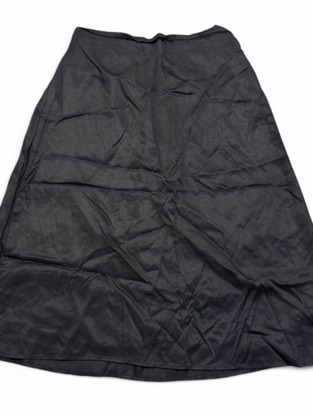 Time and Tru Black A-Line Midi Slip Skirt - Size Large